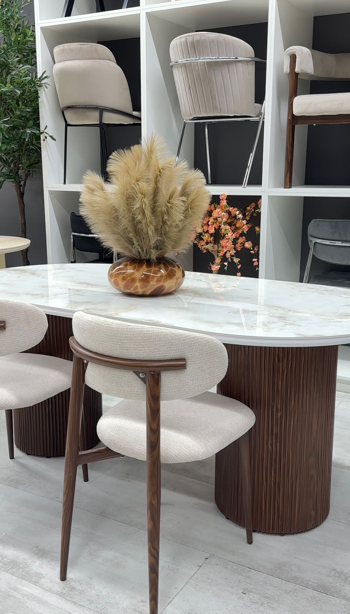 Table à Manger Sihem Ovale 180 cm – Céramique & Noyer