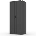 YODOLLA Abri de Jardin Métal, Armoire de Rangement Extérieure à 3 Niveaux, Étagères Réglables & Portes Verrouillables pour Jardin, Garage, Stockage d'Outils, 76 x 55 x 178 CM, Gris foncé