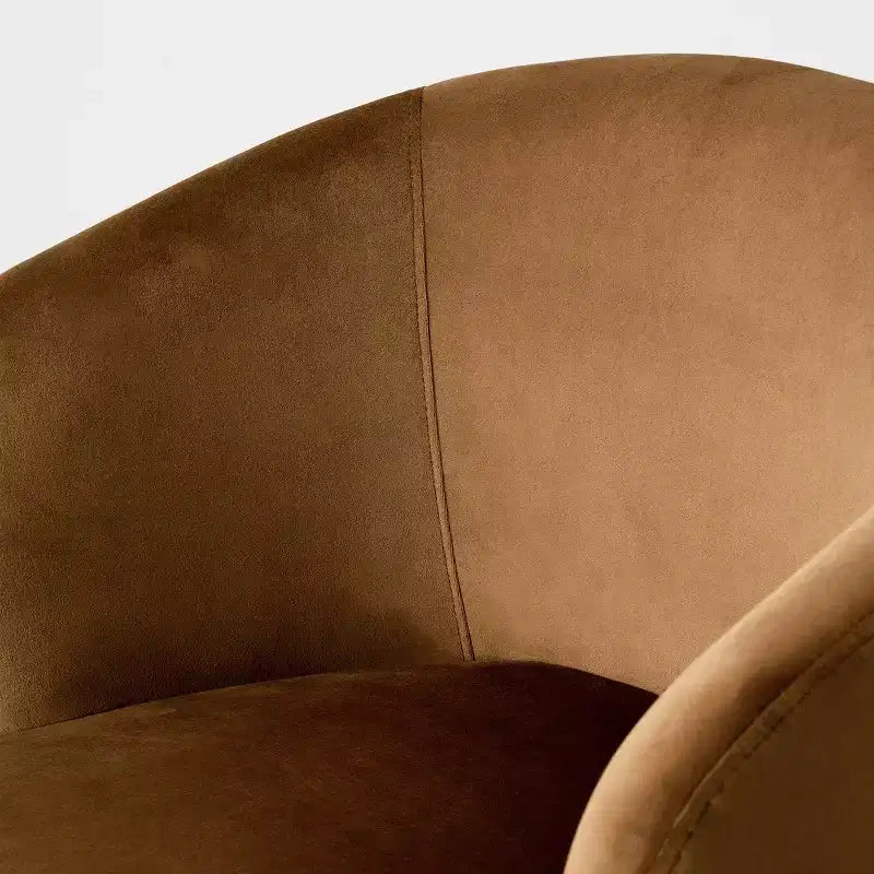 Fauteuil d'appoint pivotant moderne en velours, Fauteuil barillet rembourré avec rotation à 360°, Fauteuil de salon pour le séjour et le coin lecture - Panipeachy