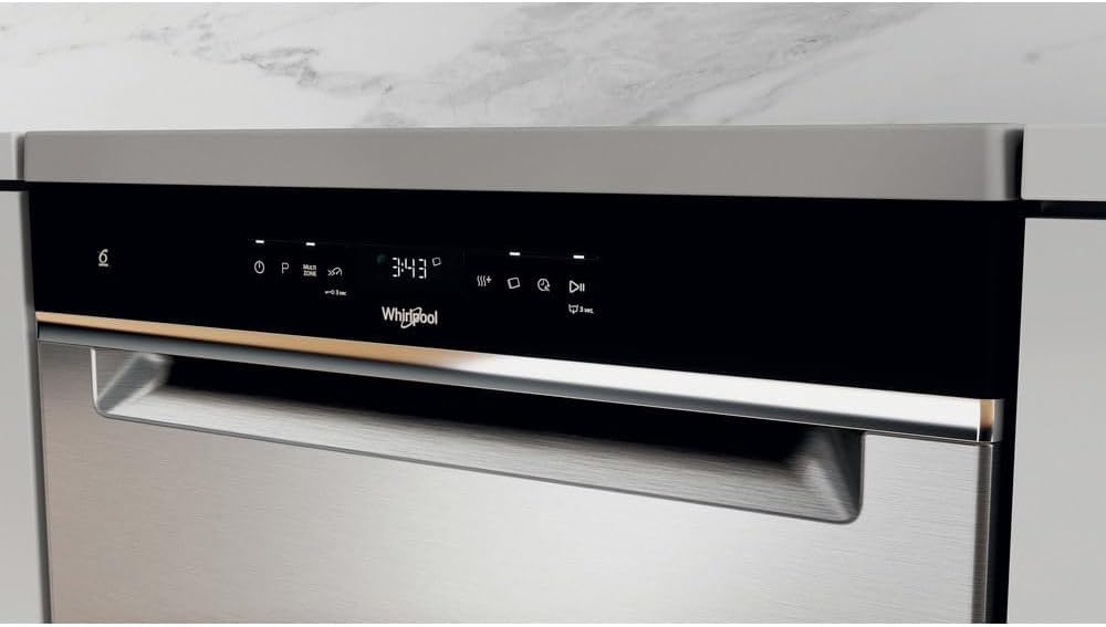 Whirlpool Lave-vaisselle, couleur inoxydable, grande capacité – WFO 3T141 X
