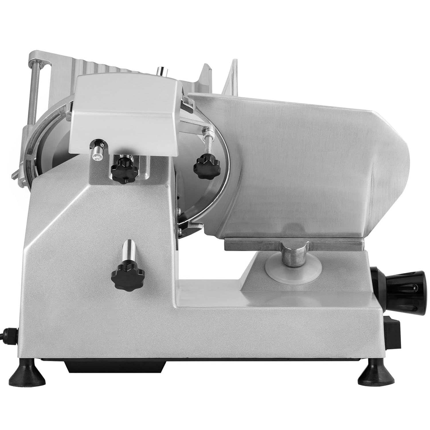 VEVOR Trancheuse Électrique Commerciale 200 W Trancheuse à Jambon Lame 203 mm 350-400 tr/min Trancheuse Charcuterie en Acier Inoxydable et Alu pour Couper en Tranches Viande Fromage Légumes Fruits