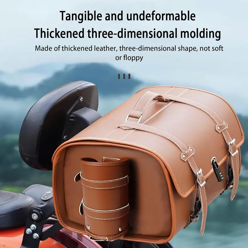 Top case de moto rétro, coffre universel épais et étanche, coffre de voyage avec serrure à combinaison de sécurité et poignée de transport, valise de rangement pour casque de moto, aspect élégant ( Co