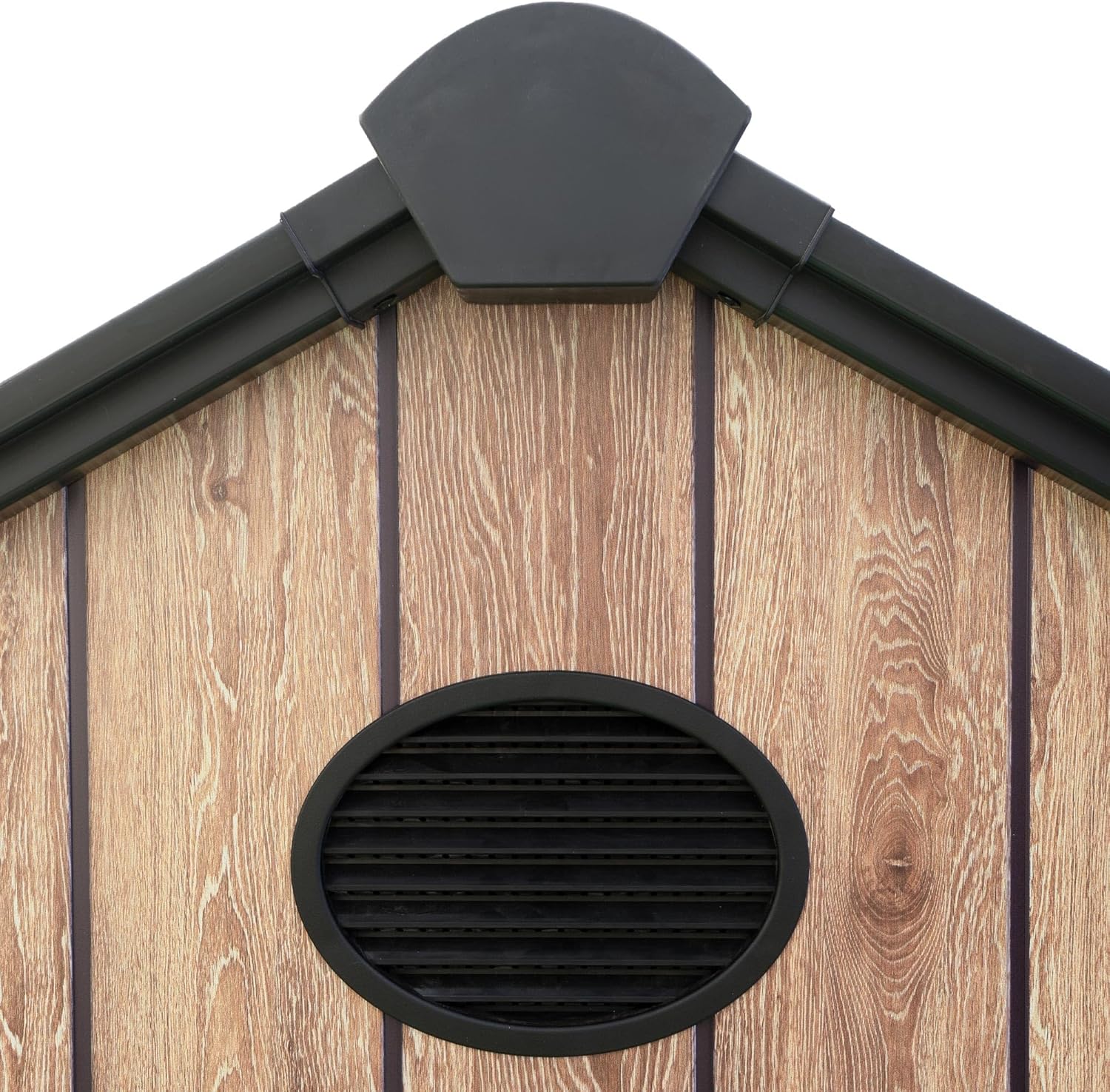 Hoggar Abri de jardin en résine 5,02 m² Oak O50 - Sol inclus - Fenêtre latérale - Aspect bois premium - Double porte large - Protection UV et imperméable - Fermeture par goupille - aérations