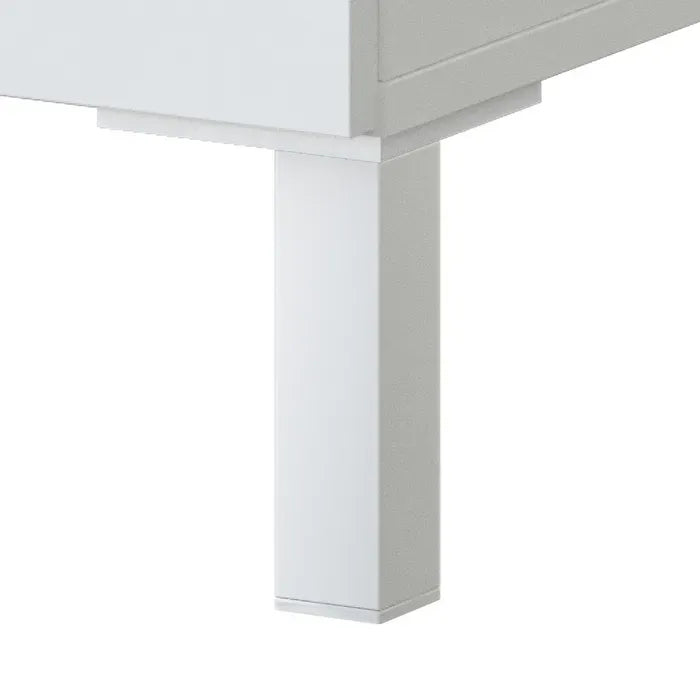 Buffet Meuble Cuisine 4 Portes Tiroir Coloris Blanc Artic Chêne Canadien. Buffet de cuisine