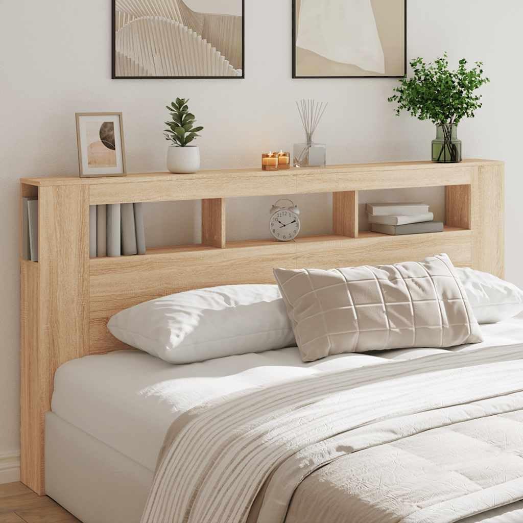 Générique Tête de lit à LED chêne Sonoma 200x18,5x103,5cm Bois ingénierie,Meubles,Lits & Accessoires,Têtes et Pieds de lit,Brun,27.5 KG,837367
