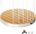 Outsunny Douche de Jardin extérieure Portable, Douche de Camping Hauteur de Fontaine réglable jusqu'à 4 m, Structure en Aluminium, résistante aux UV et au Gel pour Piscine, Plage et Spa. Ø 70,5 cm