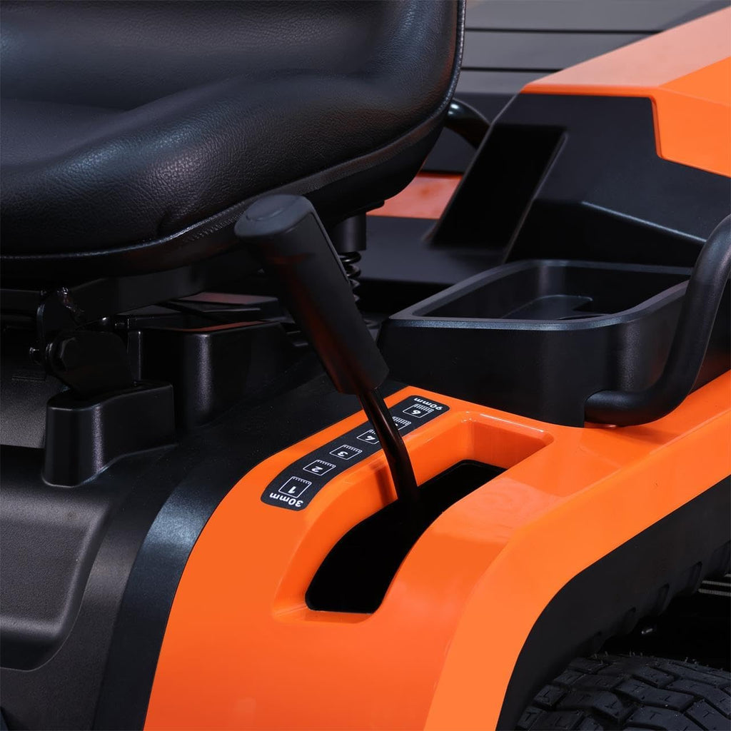 FUXTEC FX-RMT92A – Tondeuse autoportée hydrostatique – Tracteur de pelouse Essence 9,2 KW – Largeur de Coupe 92,5 cm – Bac 280 L – 6 hauteurs de Tonte – LED Automatique – Fonction Mulching intégrée