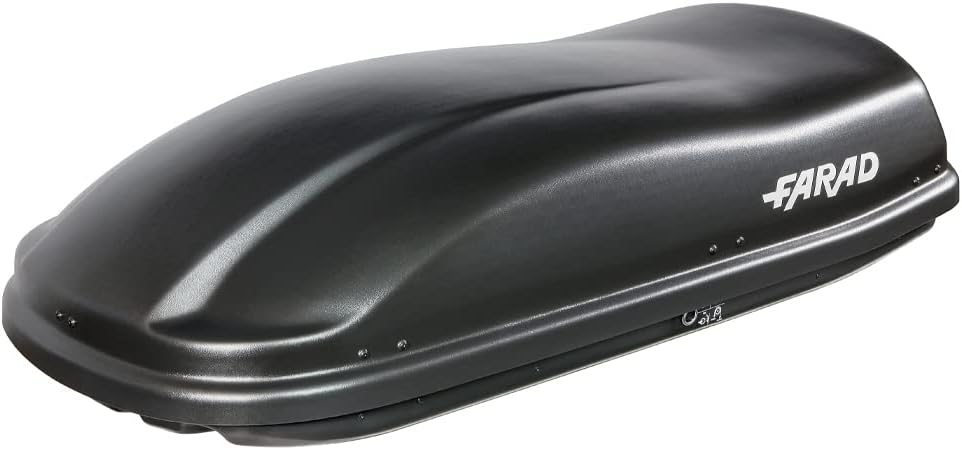 Farad Coffre de Toit Marlin 400L Noir - Double Ouverture Latérale, Homologation TÜV-GS, Garantie 5 Ans - Serrures centralisées sur 3 Points avec clés de sécurité - Résistant aux Rayons UV