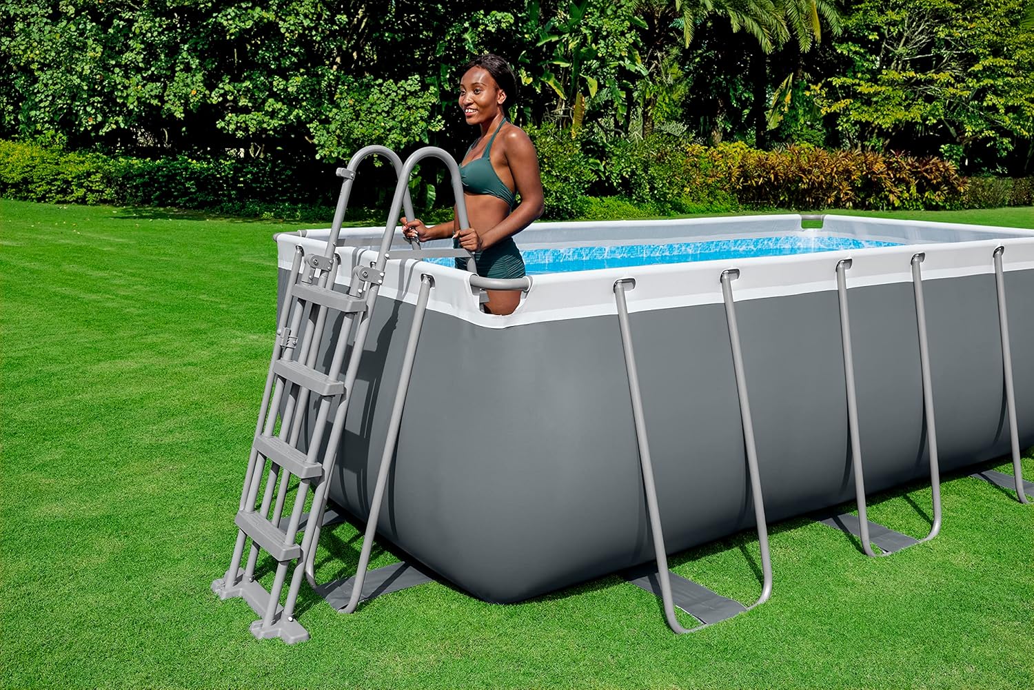 Bestway Steel Pro Max Kit Piscine Hors Sol - 412 cm x 201 cm x 122 cm - Gris foncé