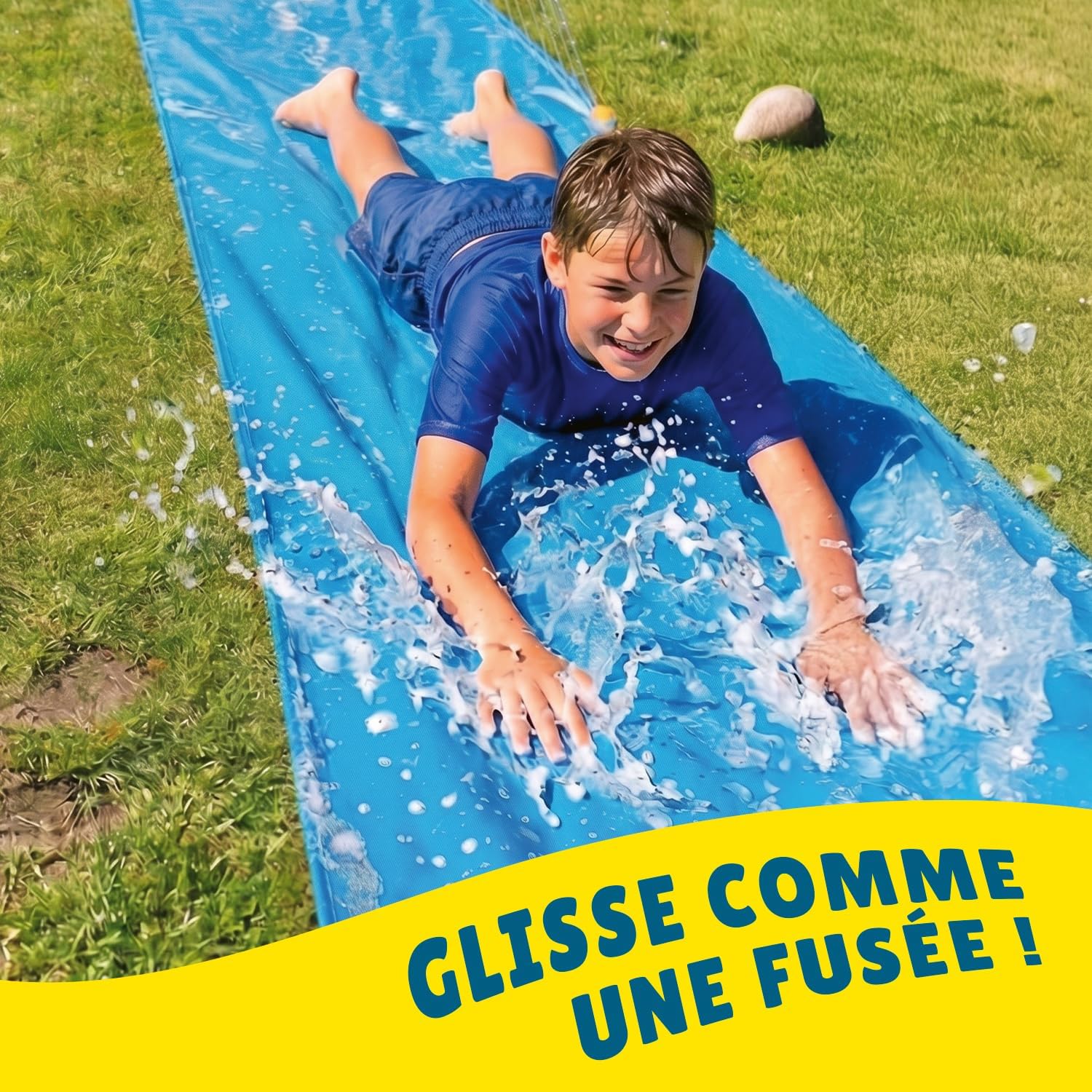 Ventriglisse Géant XXL Officiel 10 Mètres | Tapis de Glisse Qualité Premium | Slip'n Slide | Jeu Eau Plein Air | + Epais | + Rigide | + Rapide | 100% Fun | House Party | Eté | OriginalCup