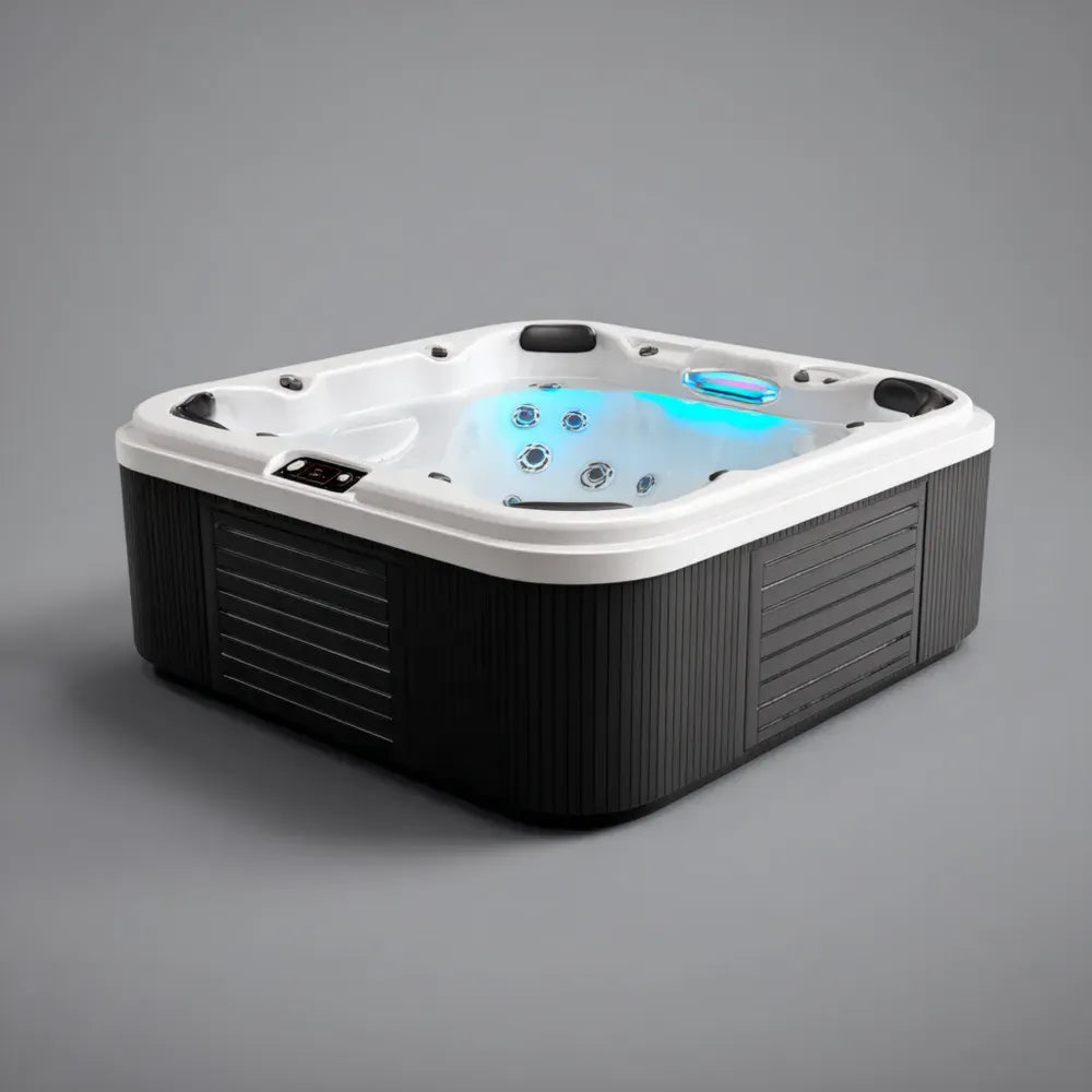 Jacuzzi Extérieur 6 Places Acrylique 200x200x90 cm - éclairage LED - Système de Massage