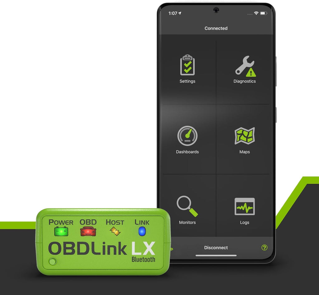 OBDLink LX Adaptateur OBD2 Bluetooth 3.0 pour Android, Compatible Motoscan, Torque, Hybrid Assistant, Scanner de diagnostic OBD II