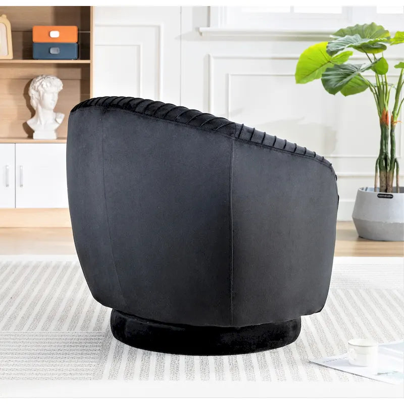 Petit fauteuil pivotant rond en velours Milvo