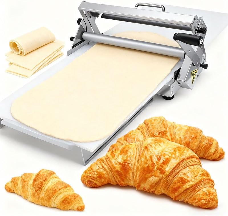 Laminoir à pâte Pliable - Laminoir Manuel 30,5 cm/39,4 cm à épaisseur réglable, 2 laminoirs pour Pizzas, Croissants, pâtisseries et fondants, Design de Table Type300
