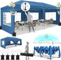 HOTEEL Tonnelle Pliante 3x6m étanche et Stable – avec 6 parois latérales, Construction en Une poussée, 8 Barres Pare-Vent – Tente de fête pour Mariage, Camping(Bleu)