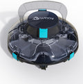 WINNY POOL CLEANER Winny 200P Robot Piscine, Aspirateur Piscine sans Fil avec Batterie, Autonomie 80 Min pour Piscines Hors-Sol 60m², Double Filtration,Stationnement Automatique(Noir-Bleu)