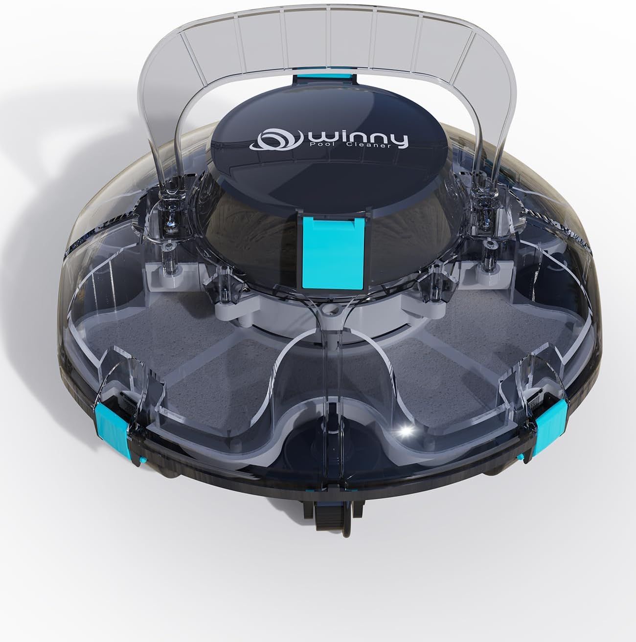 WINNY POOL CLEANER Winny 200P Robot Piscine, Aspirateur Piscine sans Fil avec Batterie, Autonomie 80 Min pour Piscines Hors-Sol 60m², Double Filtration,Stationnement Automatique(Noir-Bleu)