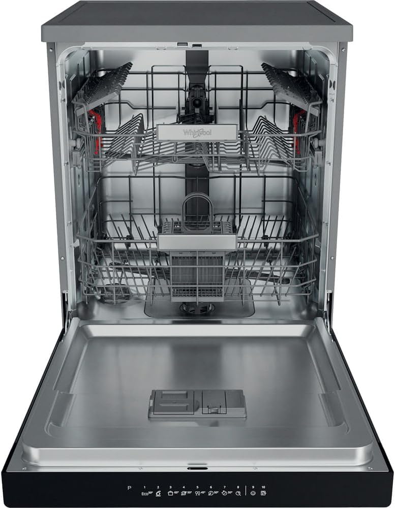 Whirlpool Lave-vaisselle, couleur inoxydable, grande capacité – WFO 3T141 X