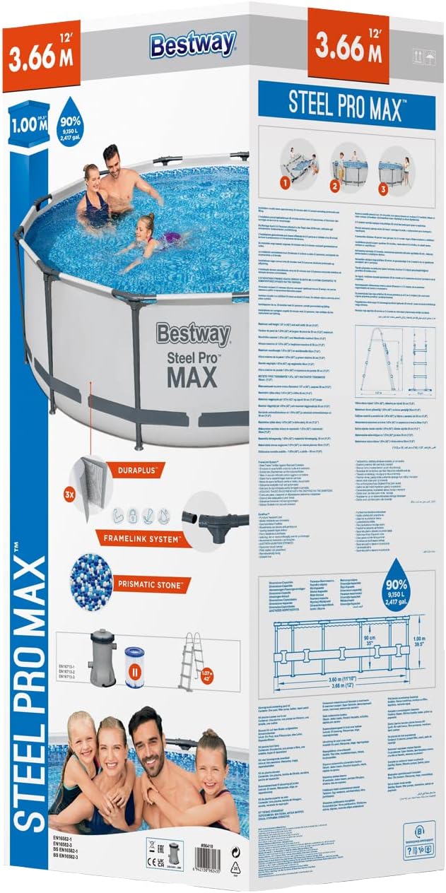 Bestway Steel Pro Max Kit Piscine Hors Sol 3,66 x 1,00 m