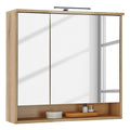 Naturoo Armoire de toilette éclairée Bouchoux 80 x 75 x 23cm Marron