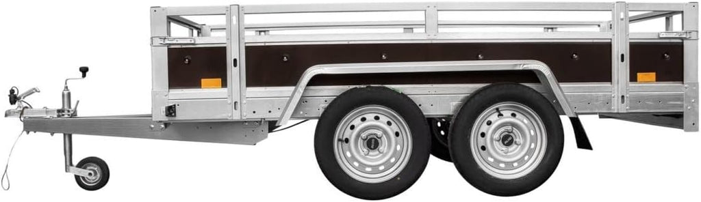 Tema Wood Remorque Double essieux basculante Caisse contreplaqué châssis Acier 263x125 cm