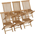 Happy Garden Lot de 6 chaises de Jardin Pliantes en Teck Lombok.