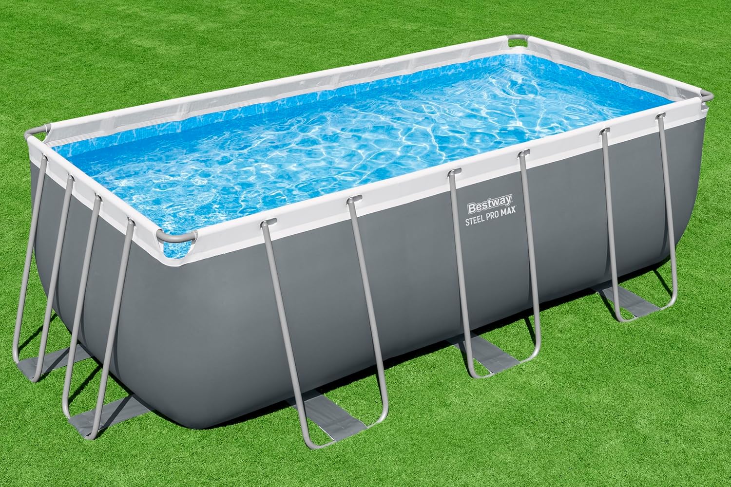 Bestway Steel Pro Max Kit Piscine Hors Sol - 412 cm x 201 cm x 122 cm - Gris foncé