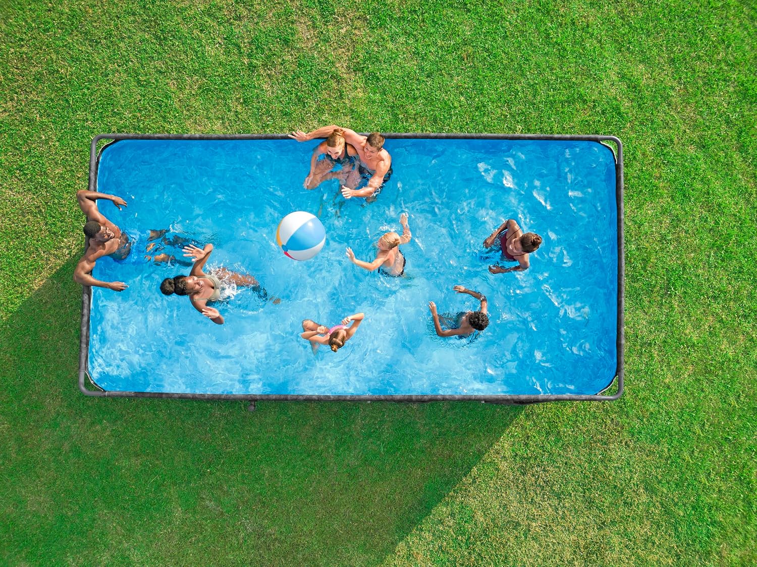 Bestway Kit Piscine Hors Sol rectangulaire APX 365-549 cm x 274 cm x 132 cm - Gris foncé