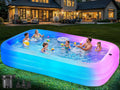 Grande piscine gonflable pour adultes, 330,2 x 182,9 x 55,9 cm, piscine gonflable épaisse avec lumières et pompe, 7 couleurs changeantes, durable, piscine familiale pour jardin, jardin extérieur