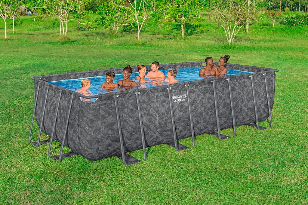 Bestway Kit Piscine Hors Sol rectangulaire APX 365-549 cm x 274 cm x 132 cm - Gris foncé