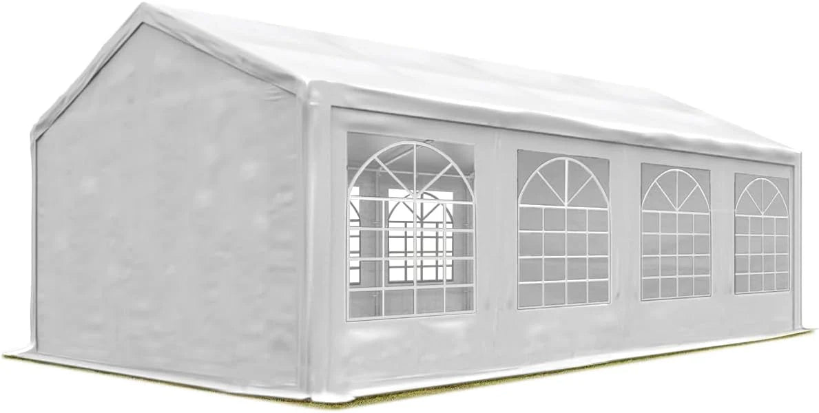 Tente réception PVC solide 4x8m, bâche 600N, montage rapide