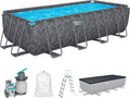 Bestway Kit Piscine Hors Sol rectangulaire APX 365-549 cm x 274 cm x 132 cm - Gris foncé