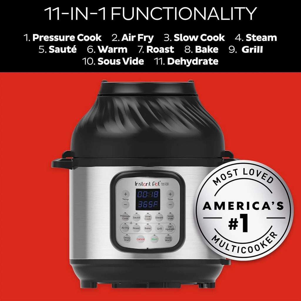 Instant Pot Duo Crisp 11-en-1, 7.6L, friteuse + multicuiseur, gril inclus