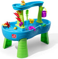 Step2 Rain Shower Splash Table d'eau avec 13 Accessoires - Bleu & Vert | Jeu extérieur Aquatique | Activité pour Le Jardin
