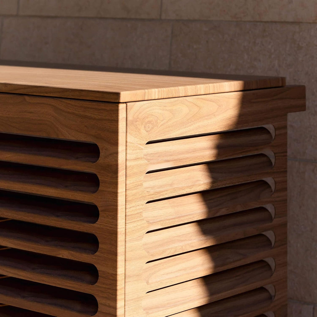 Cache Clim & Pompe à chaleur, XL - 126 x 56 x 113 cm Protège des intempéries, des nuisibles et des chocs Assure une excellente circulation de l’air Design discret et épuré Chêne