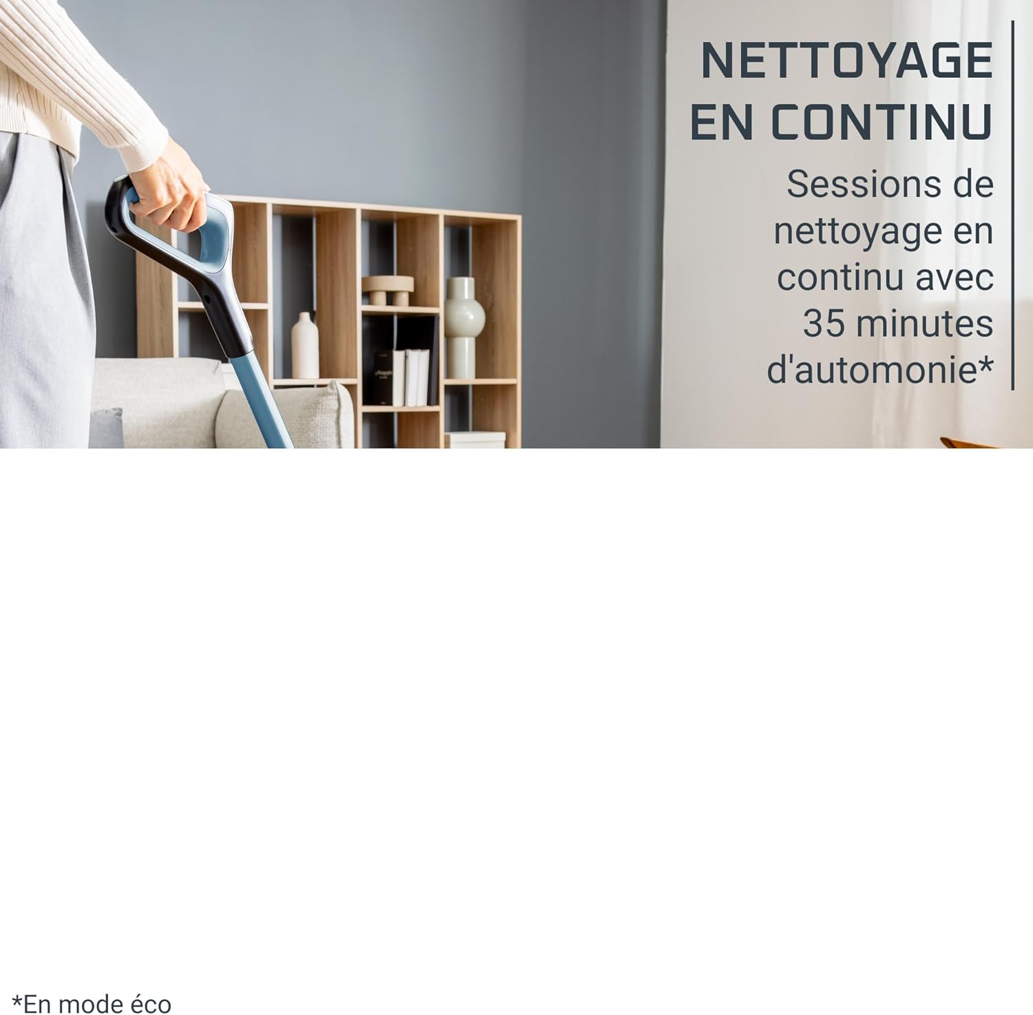 Rowenta X-Clean2, Aspirateur Laveur sans Fil, Nettoyage 2-en-1, Modes ECO/Max, Léger, Nettoyage Le Long des Murs, Auto-Nettoyage, GZ2271E0, Bleu