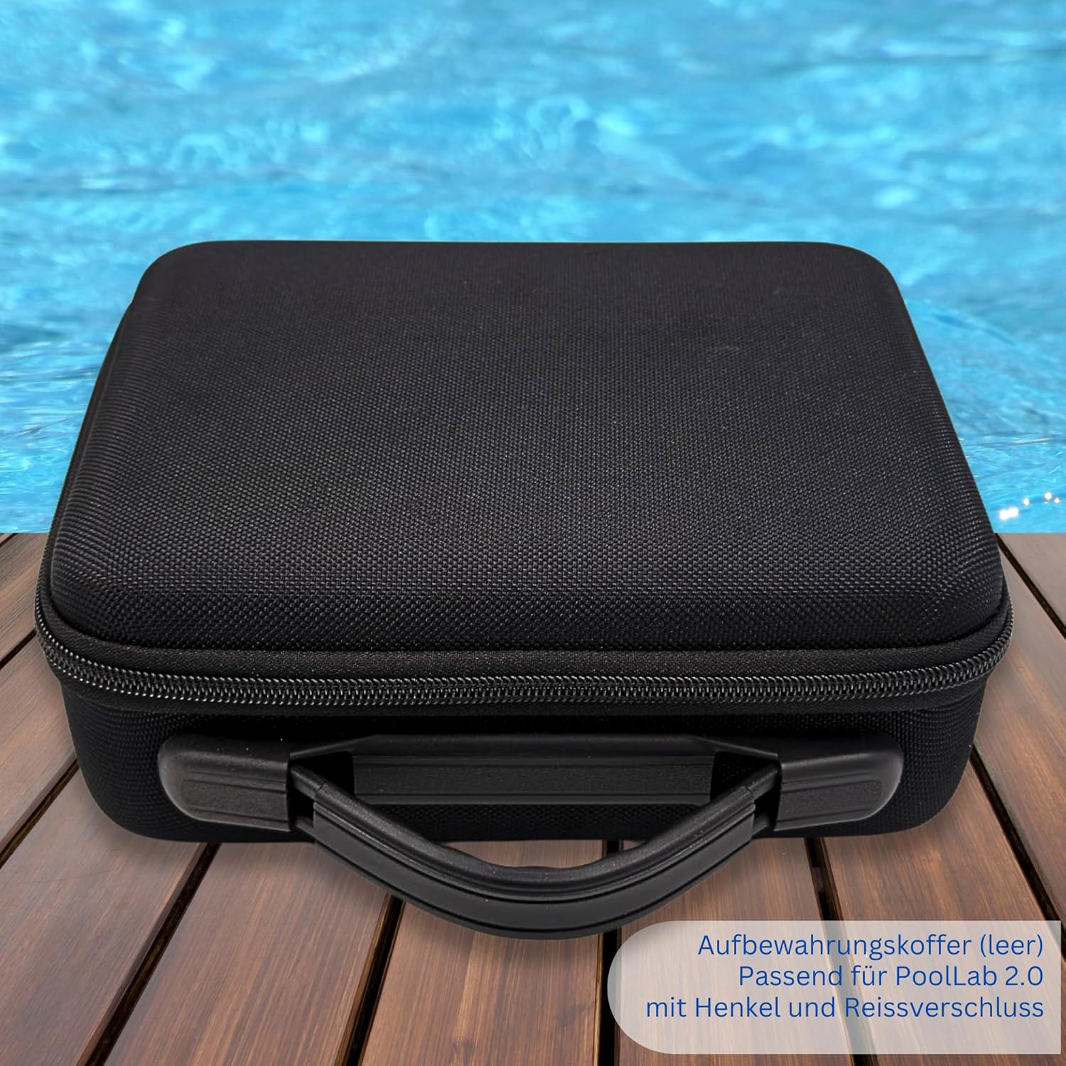 PoolLab 2.0 avec 70 pastilles de test et sac, édition spéciale pour MediMuc - 24 paramètres - App, logiciel - Mesure jusqu'à 3 paramètres dans un test + mallette de rangement vide