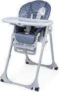 Chicco Chaise haute Réglable Polly Easy pour enfants de 6 mois à 3 ans (15 kg), inclinable, avec hauteur et repose-pieds réglables, 4 roues, pliage - Pinguin