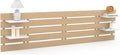 IDMarket - Tête de lit Suspendue 5 Larges Lattes Nina 240 cm Bois Clair et étagères Blanches
