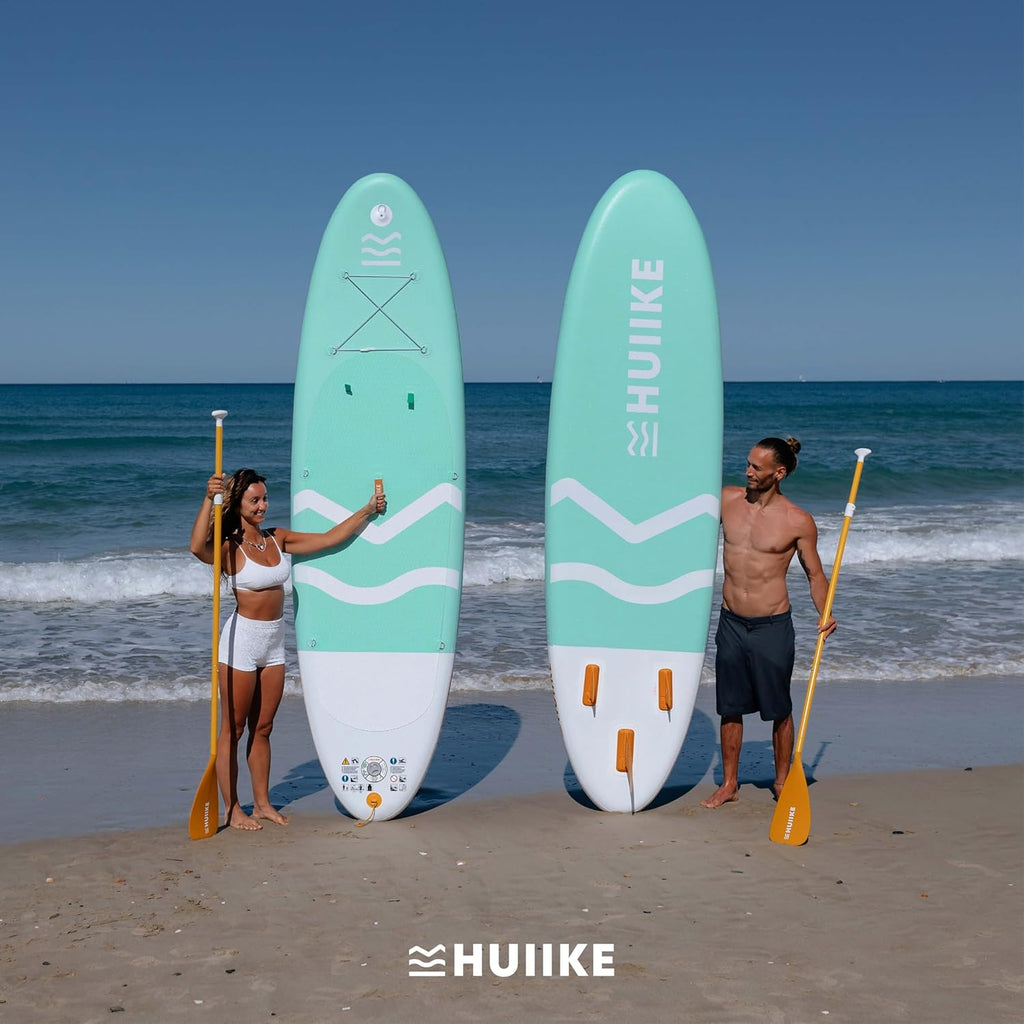 HUIIKE Paddle Gonflable Adulte avec Accessoires Inclus, Pagaie, Ailerons, Pompe. Planche de Stand Up Paddle Grande Stabilité et Résistance. 305 x 84 x 15 cm, Jusqu'à 130 kg