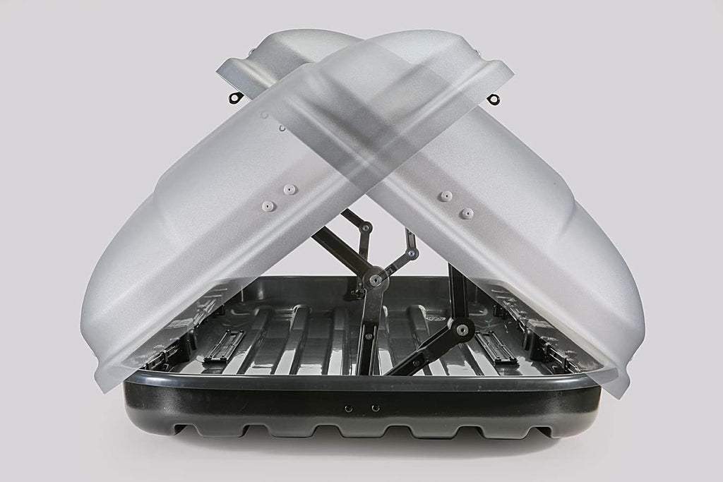 Farad Coffre de Toit Marlin 400L Noir - Double Ouverture Latérale, Homologation TÜV-GS, Garantie 5 Ans - Serrures centralisées sur 3 Points avec clés de sécurité - Résistant aux Rayons UV