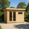 Abri de jardin Abri en bois Bois naturel Bois Jardins 256 x 220 x 224 cm