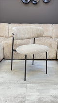 Chaise Leila Pied Noir Revetement Taupe clair
