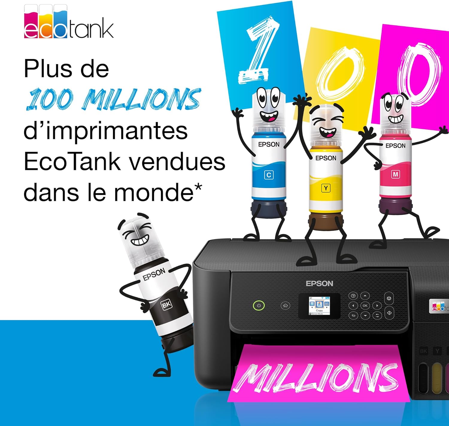 Imprimante multifonction A4 Wi-Fi EcoTank ET-4850 équipée de réservoirs d'encre, avec jusqu'à 3 ans d'encre inclus