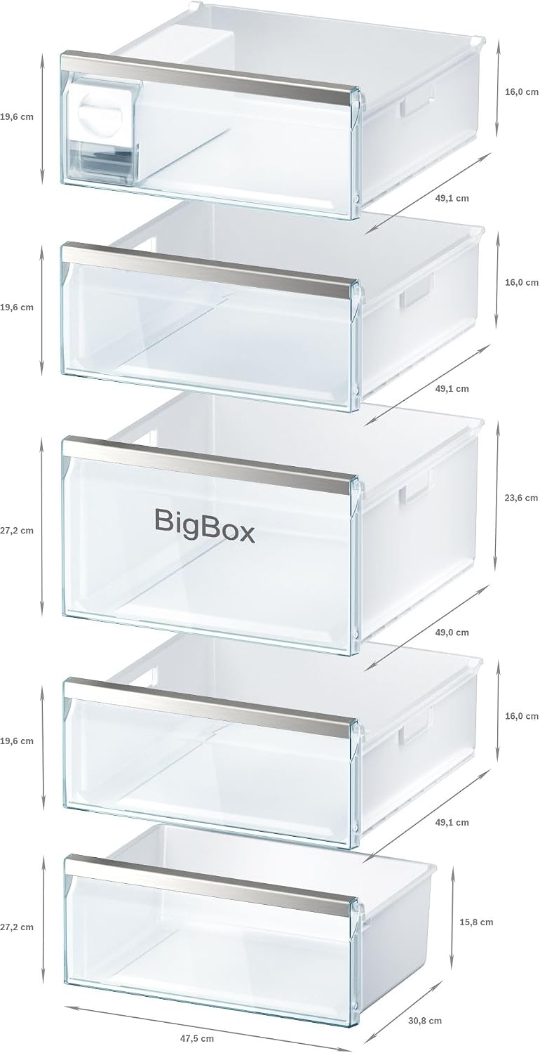 Bosch GSN54AWCV Série 6 Congélateur XXL 176 x 70 cm extra large 327 L NoFrost ne dégivrage plus jamais avec éclairage LED uniforme BigBox Espace pour gros aliments congelés Blanc