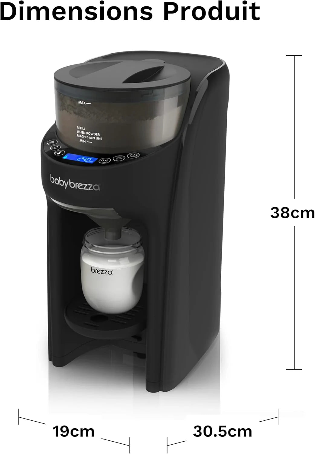 Baby Brezza Formula Pro Advanced préparateur de biberons auto, noir