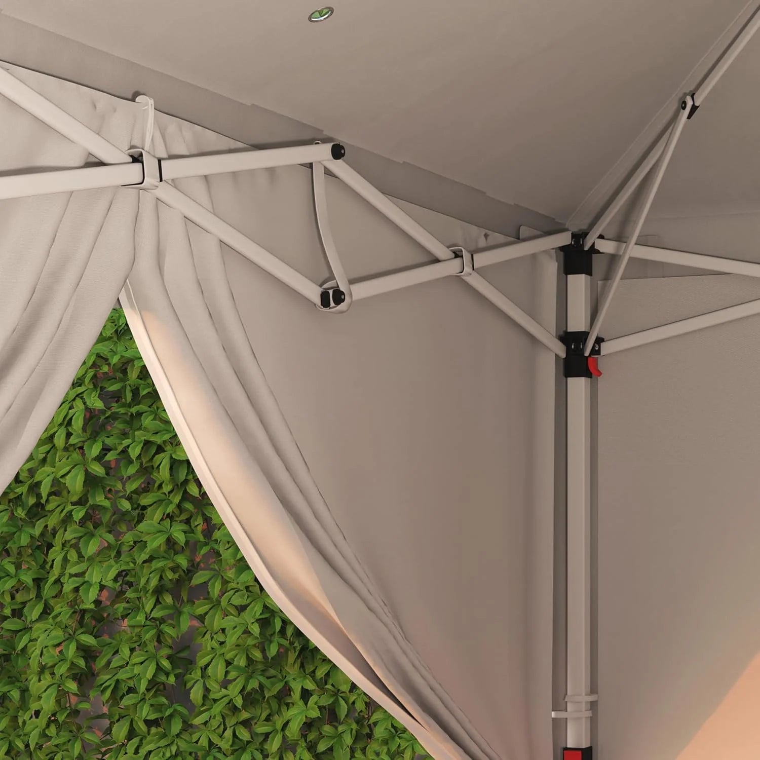 Outsunny tonnelle pliante 3x6m blanche, 6 parois, camping/festival