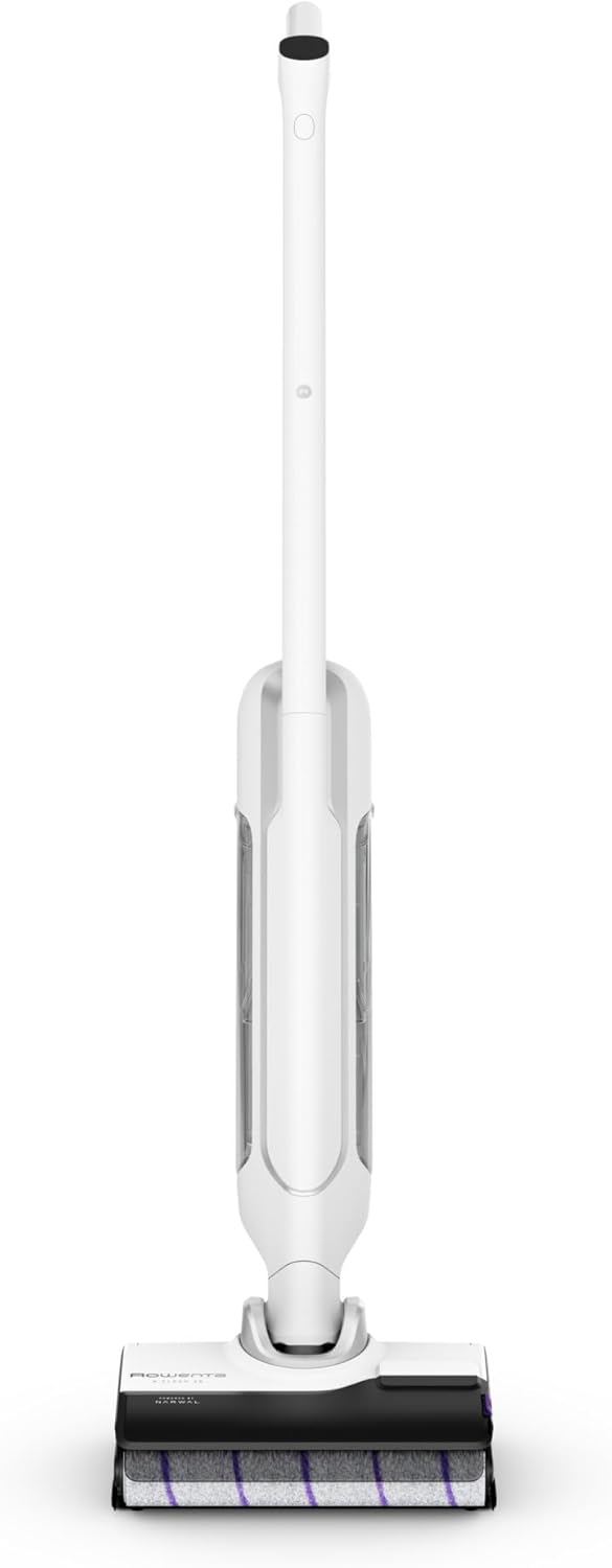 Rowenta X-Clean 10, Aspirateur Laveur sans Fil, Inclinable 180°, Auto-Nettoyage et séchage 65°C, 60min, pour tâches tenaces, Poils d’Animaux YY5785FE, Blanc