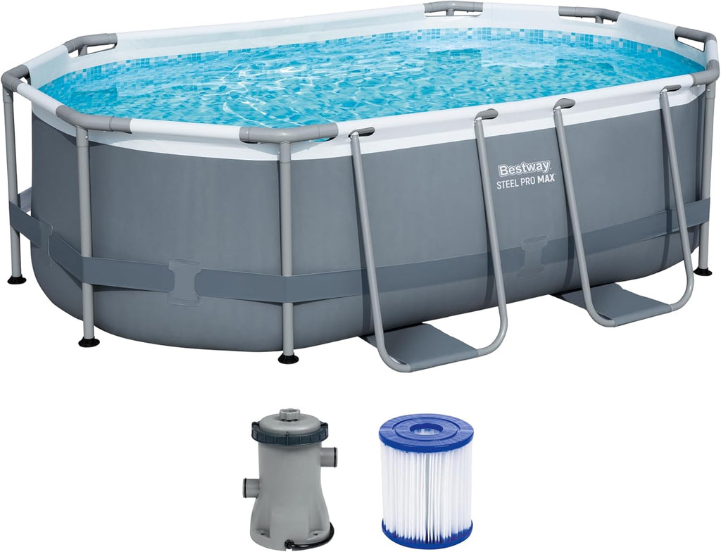 Bestway Steel Pro Max Kit Piscine Hors Sol - 305 cm x 200 cm x 84 cm - Gris