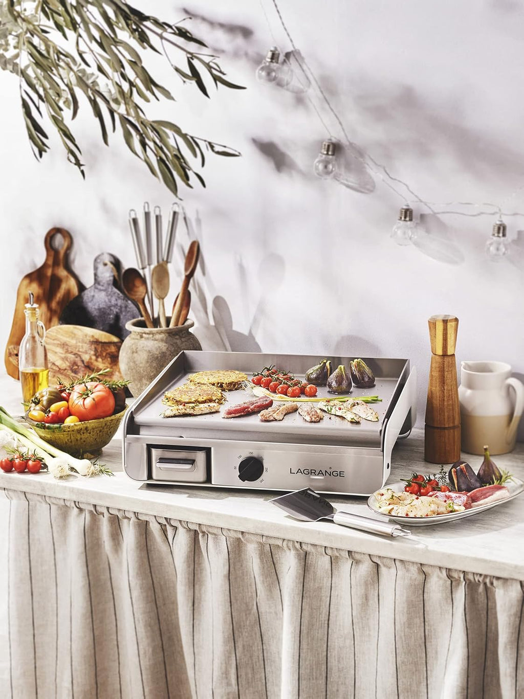 Lagrange 219104 Plancha Pro Blanche, 2300W